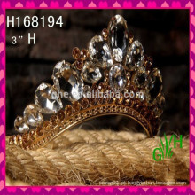 Atacado New Beauty Rhinestone Cheap Tiaras de ouro